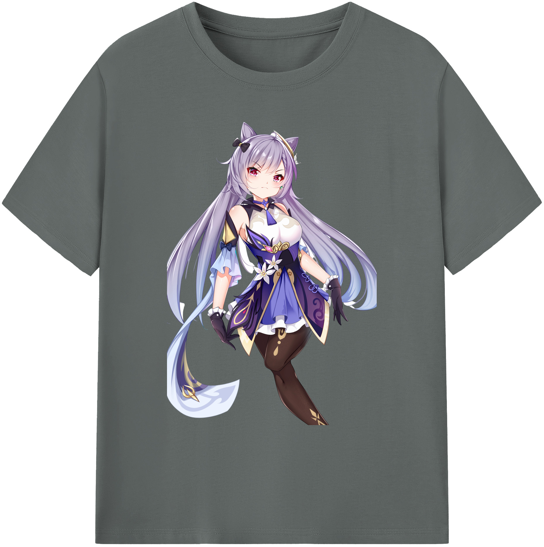 げんし神 刻晴 こくせい genshin Kokusei 綿100％ メンズ半袖Tシャツ｜肌触りやわらか＆通気性